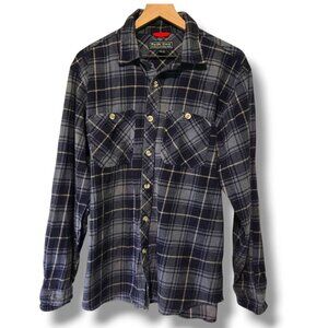 Pacific Crest flannel shirt Mens XL Blue Plaid 100% Cotton outdoor